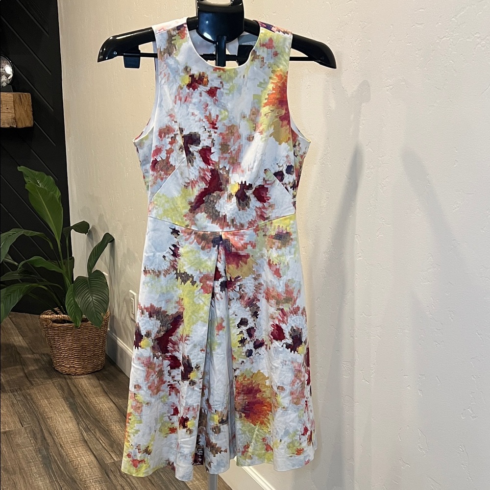 Hunter Bell Women’s Kukka Tea Midi Watercolor Dress size 2